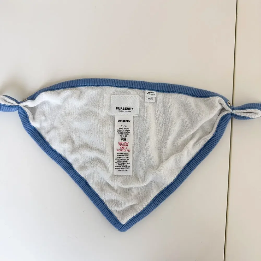Burberry Baby Infant Bib Blue Cotton - One Size